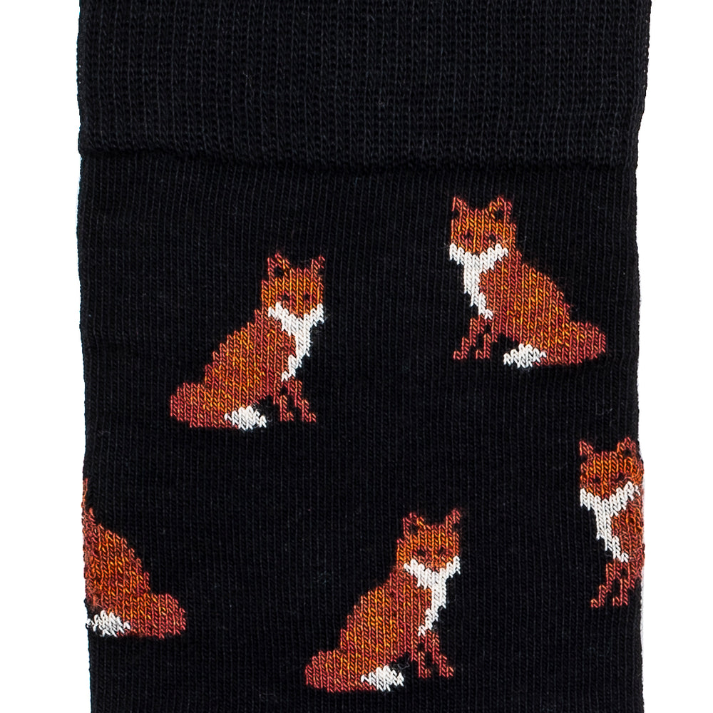 Les renards - chaussettes homme - coton noir