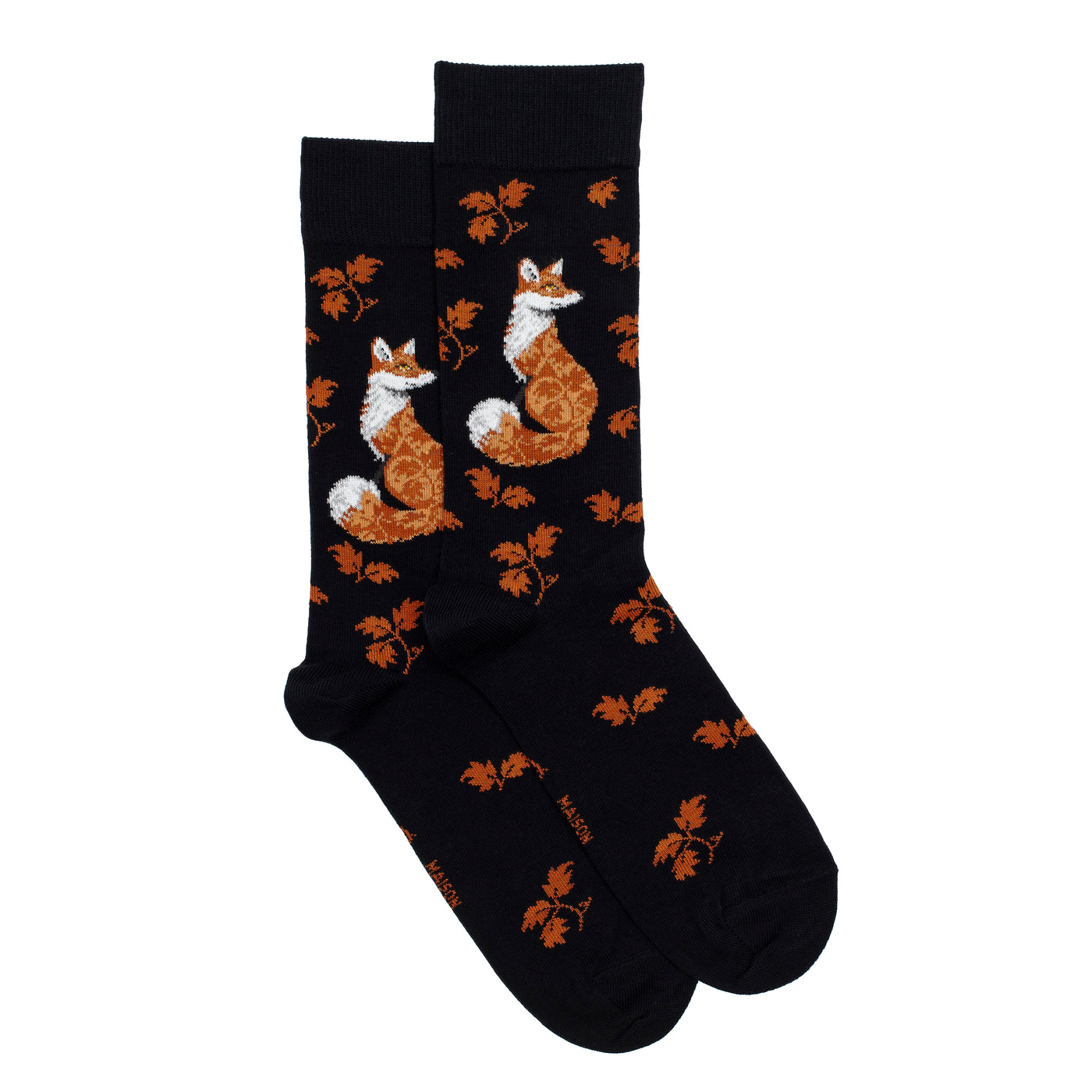 Renard - chaussettes homme - coton noir