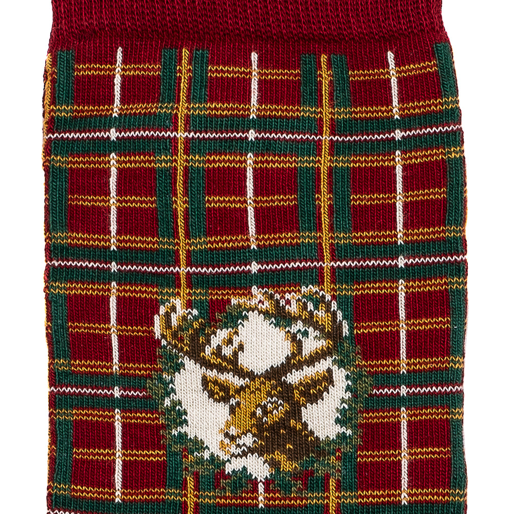 Les tartans - chaussettes homme - coton bordeaux