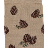Les pommes de pins - chaussettes homme - coton beige