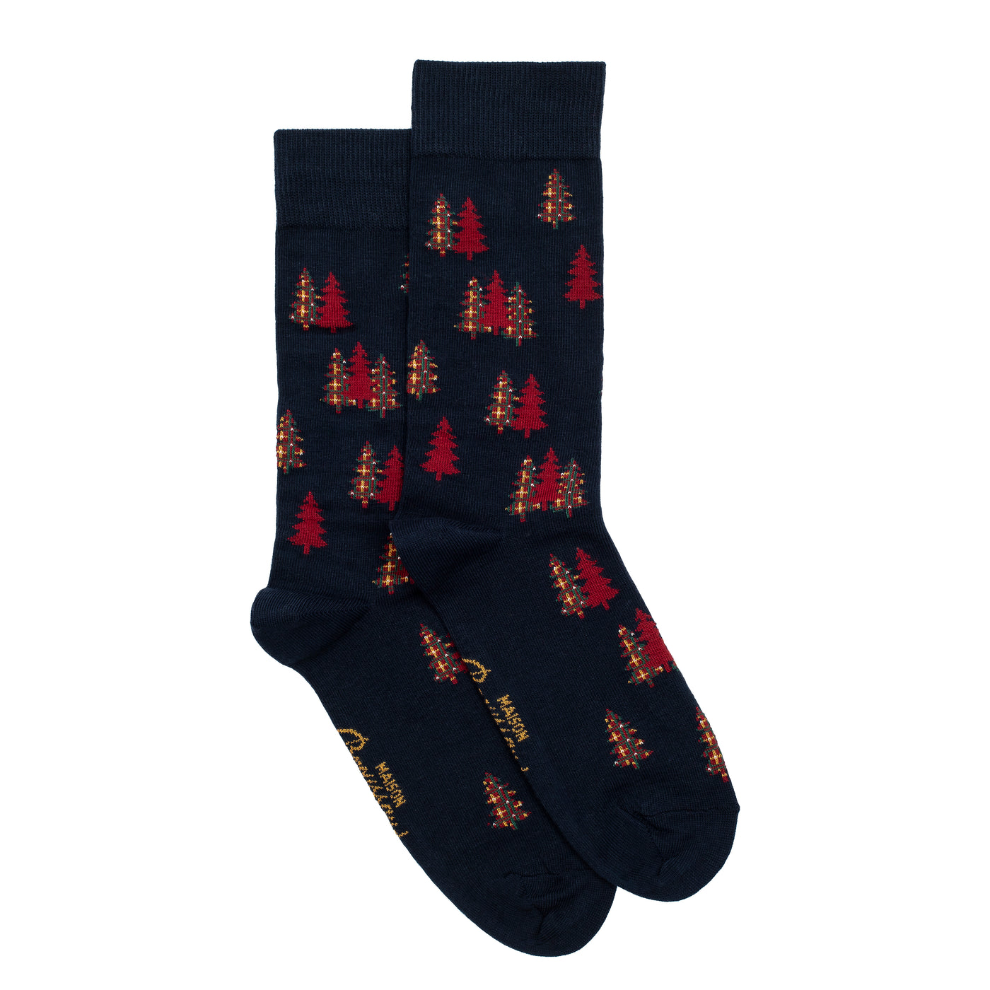 Les sapins - chaussettes homme - coton marine