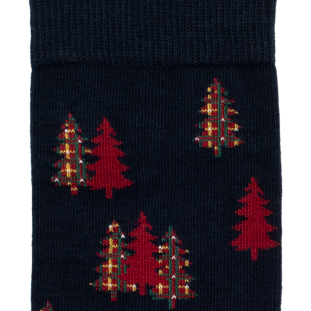 Les sapins - chaussettes homme - coton marine