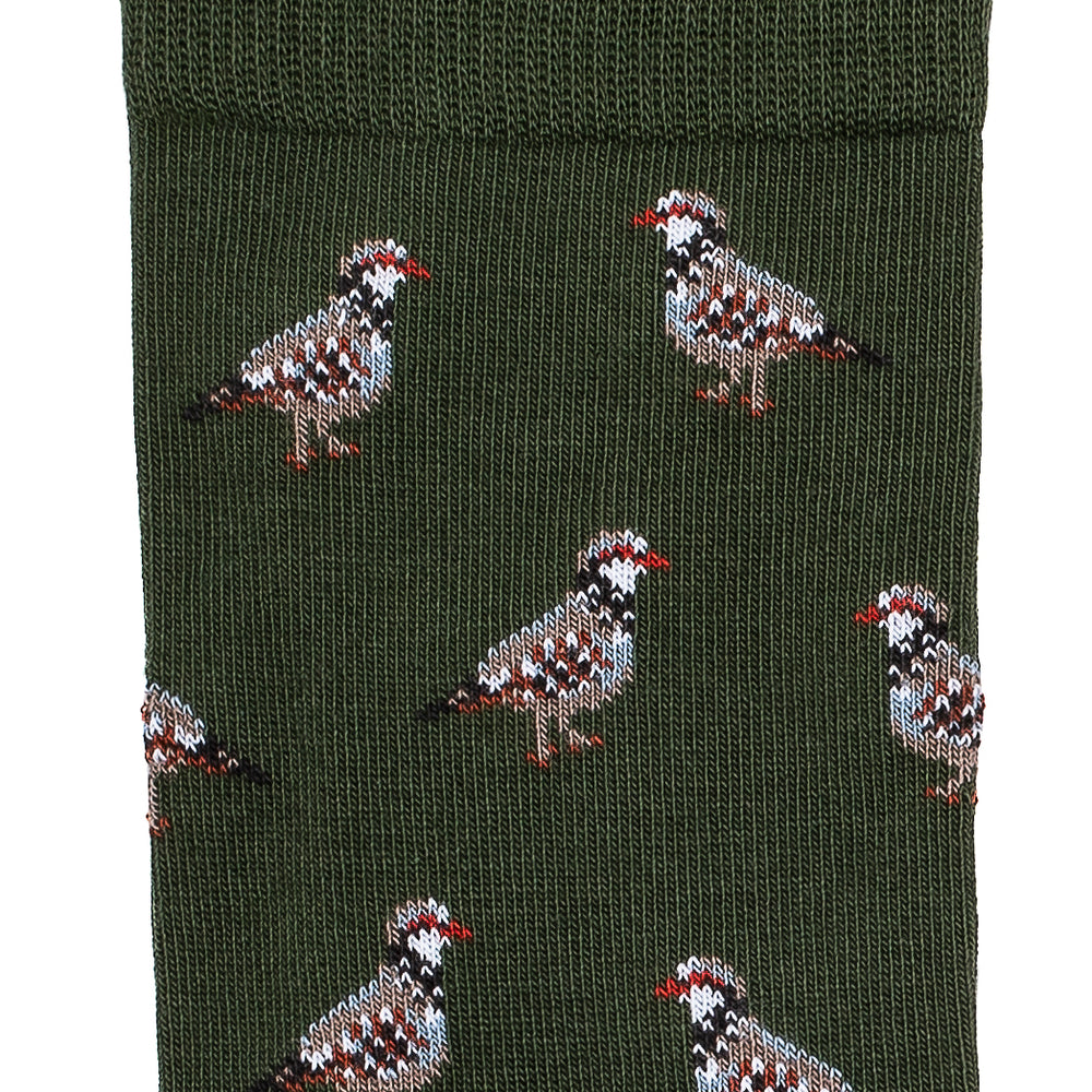 Les perdrix - chaussettes homme - coton kaki