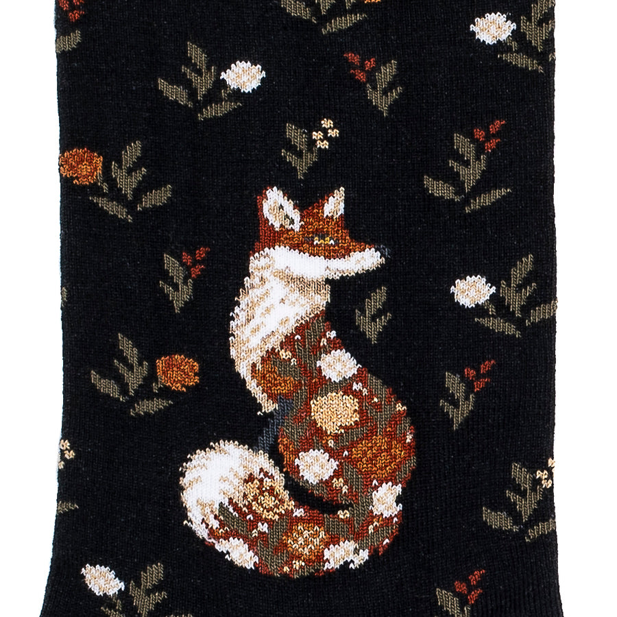 La renarde - chaussettes femme - coton noir