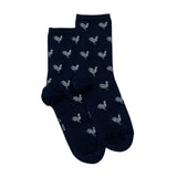 Les poules - chaussettes femme - coton marine