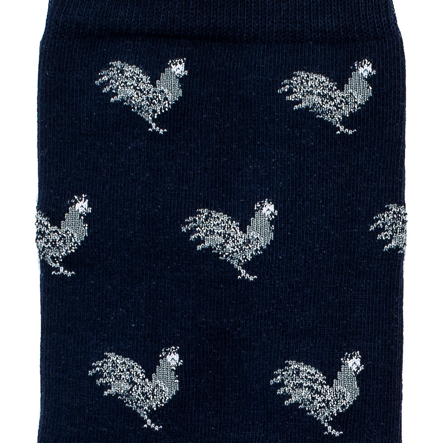 Les poules - chaussettes femme - coton marine