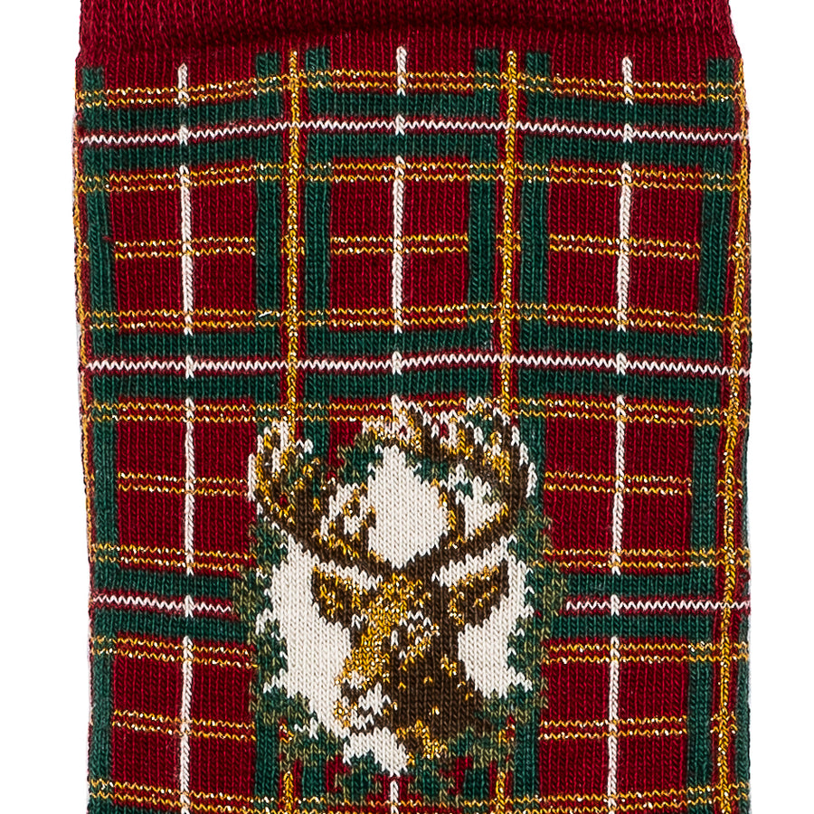 Les tartans - chaussettes femme - coton bordeaux