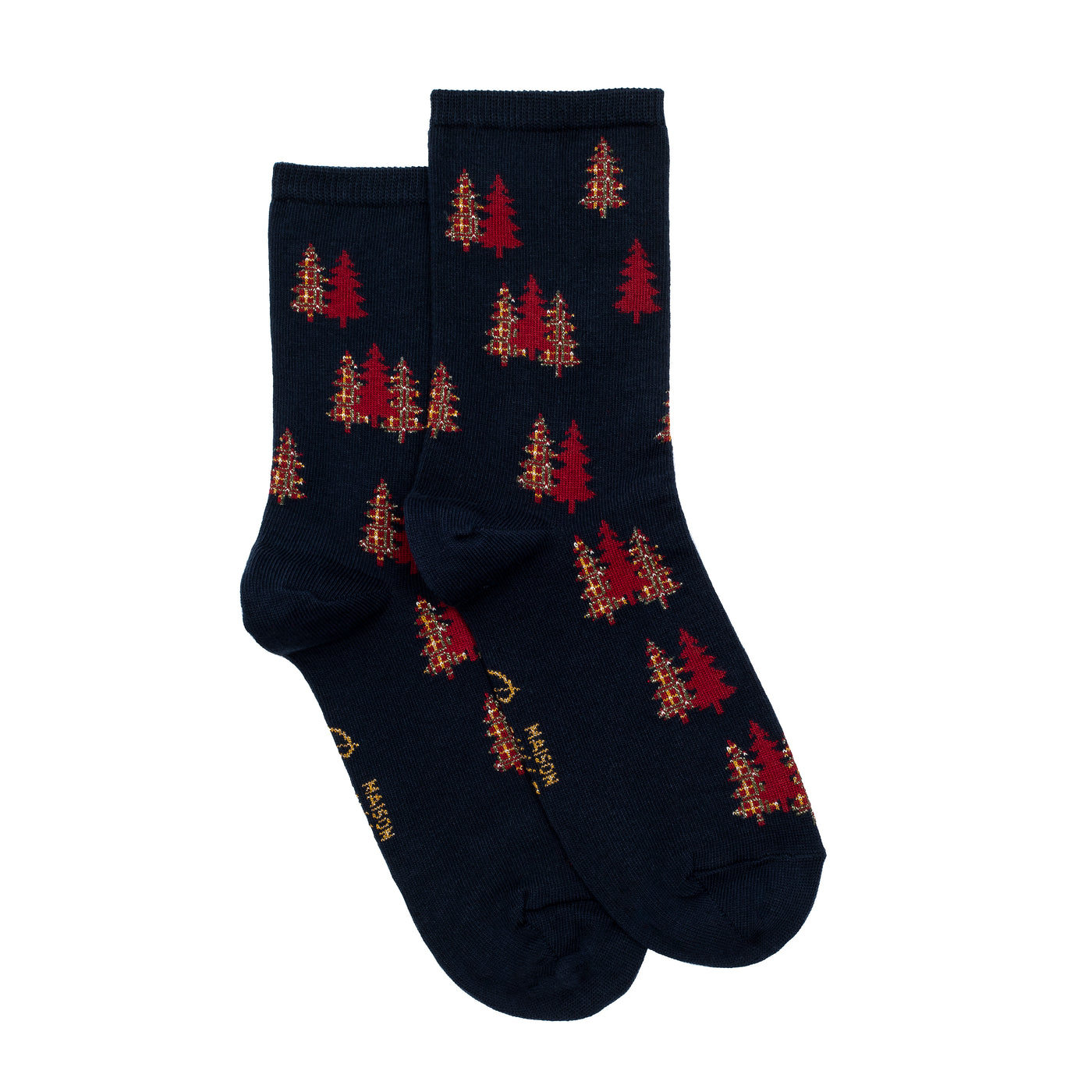 Les sapins - chaussettes femme - coton marine