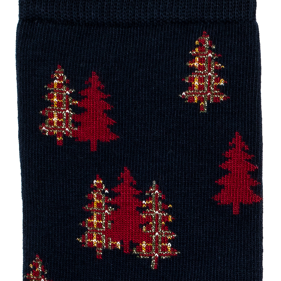 Les sapins - chaussettes femme - coton marine