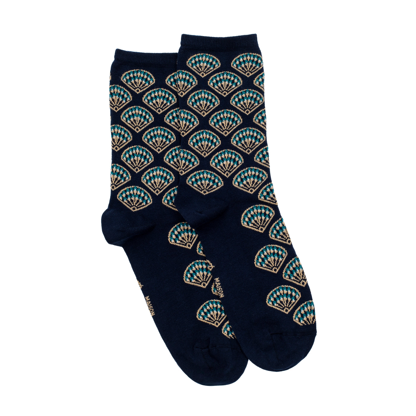 Les plumes - chaussettes femme - coton marine
