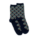 Les plumes - chaussettes femme - coton marine