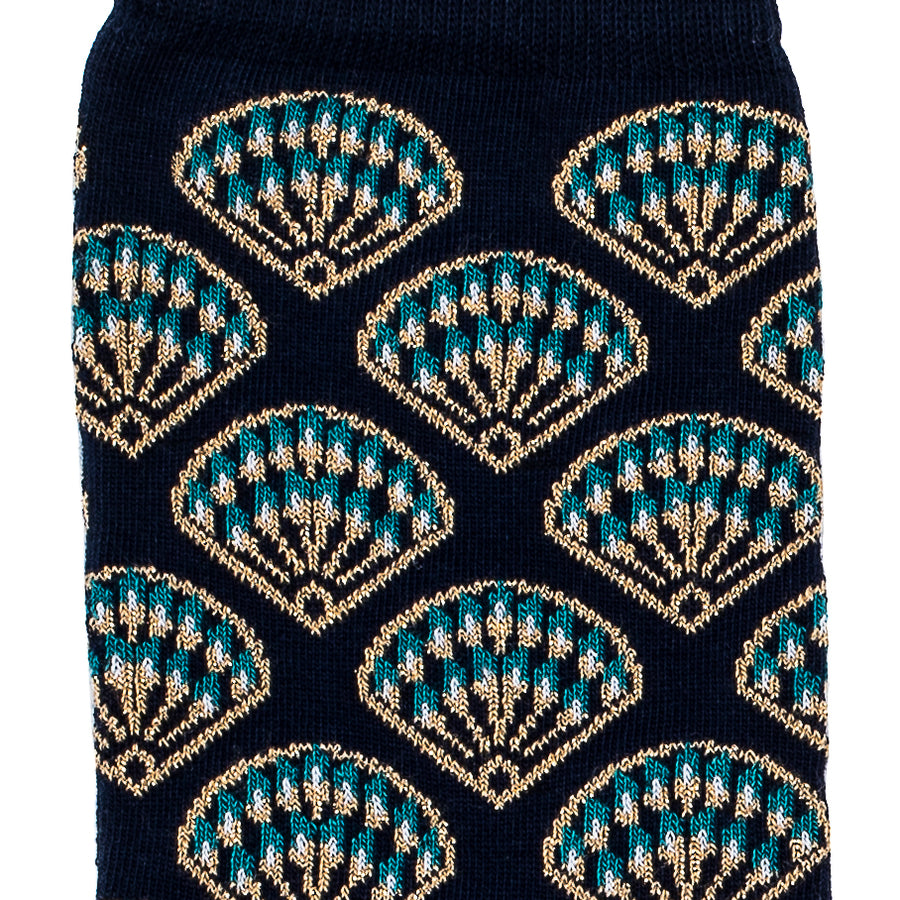 Les plumes - chaussettes femme - coton marine