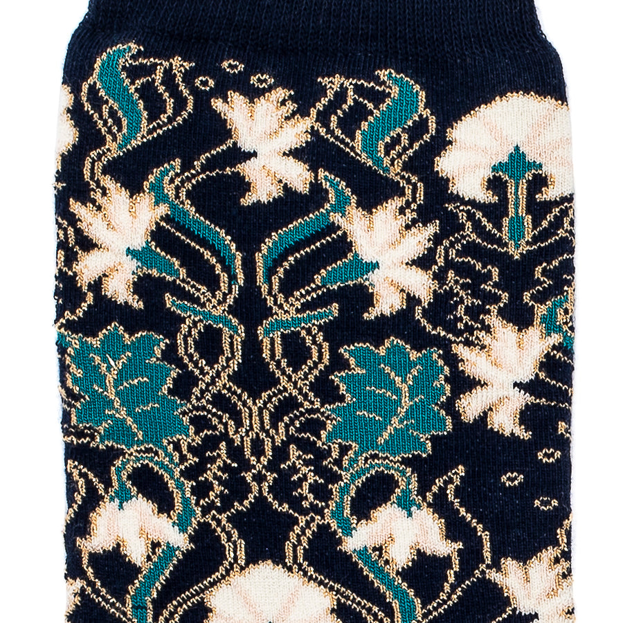 Les oeillets - chaussettes femme - coton bleu marine