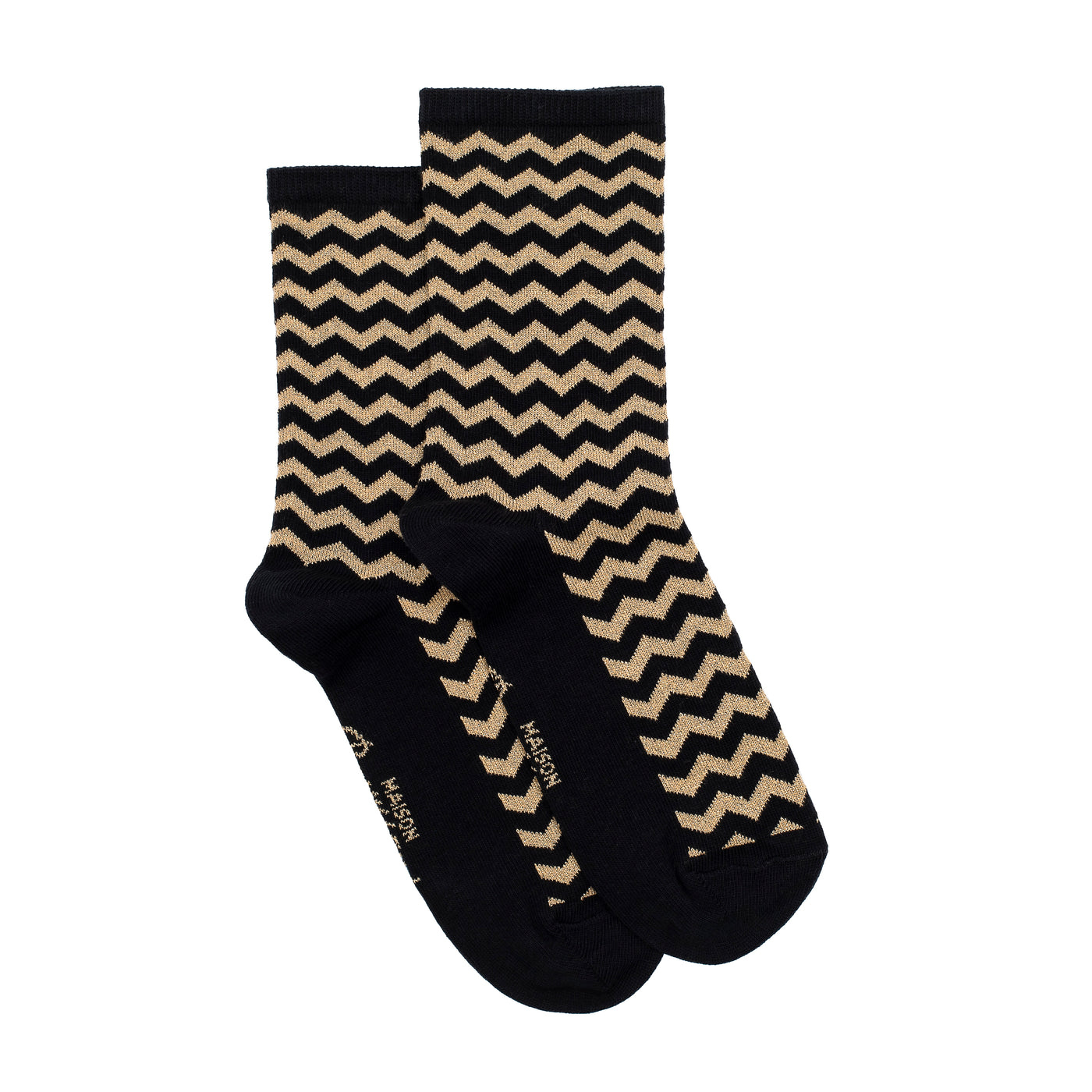 Les chevrons - chaussettes femme - coton noir