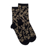 Les oiseaux - chaussettes femme - laine mérinos noire