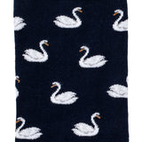 Les cygnes - chaussettes femme - coton marine