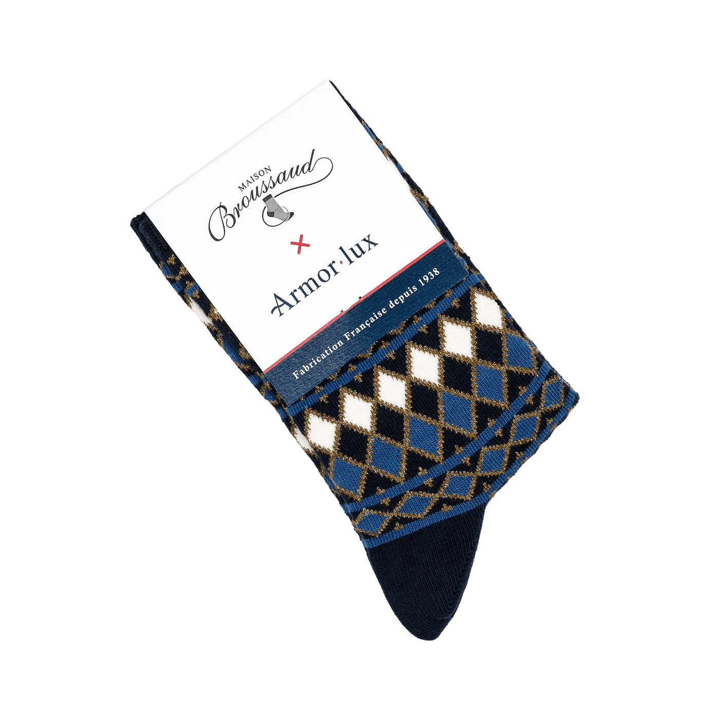 Les Losanges - chaussettes femme - coton marine