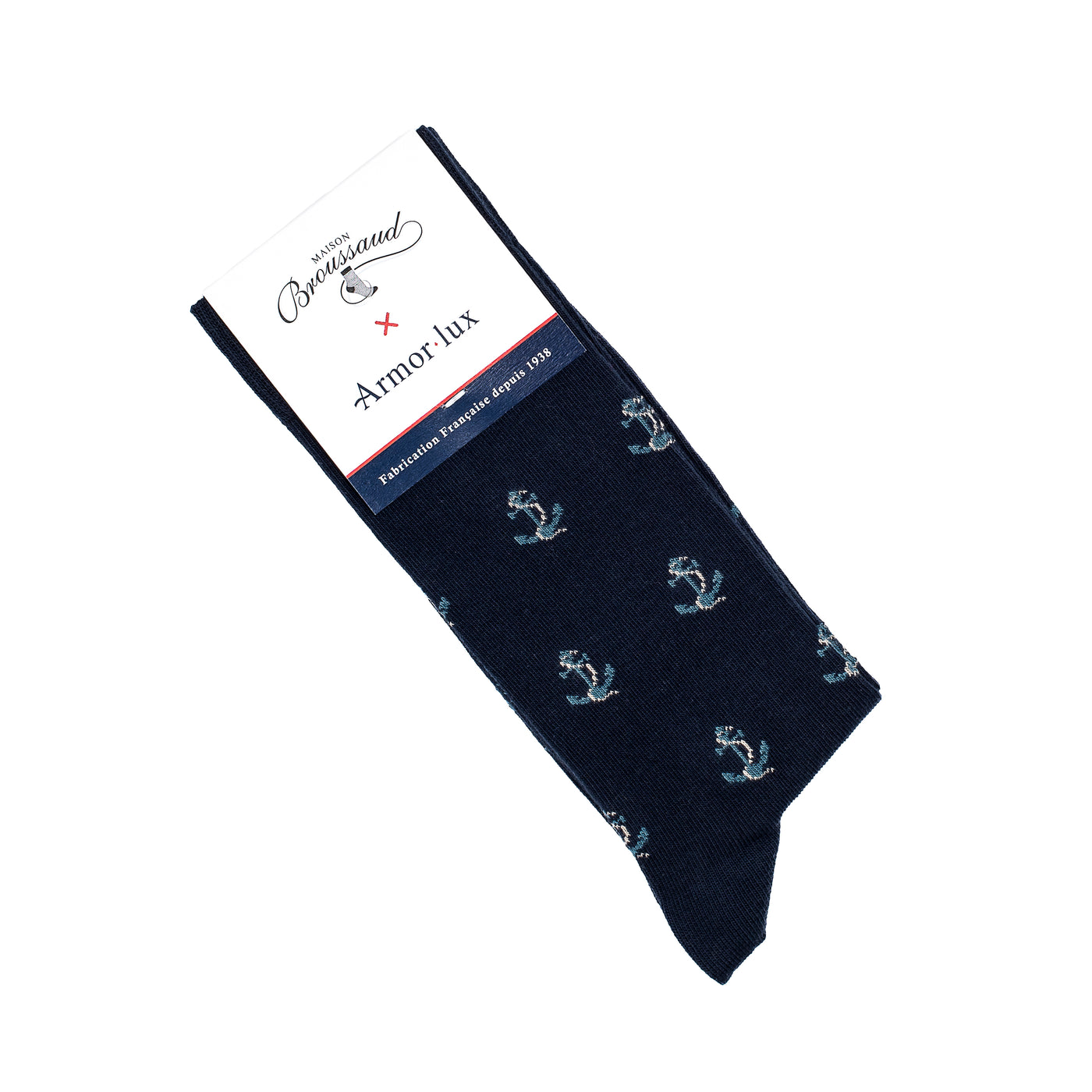 Anchors - men's socks - navy blue cotton