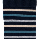 Multi-stripe - men's socks - navy cotton