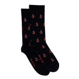 Anchors - Men's Socks - Black-Red Cotton