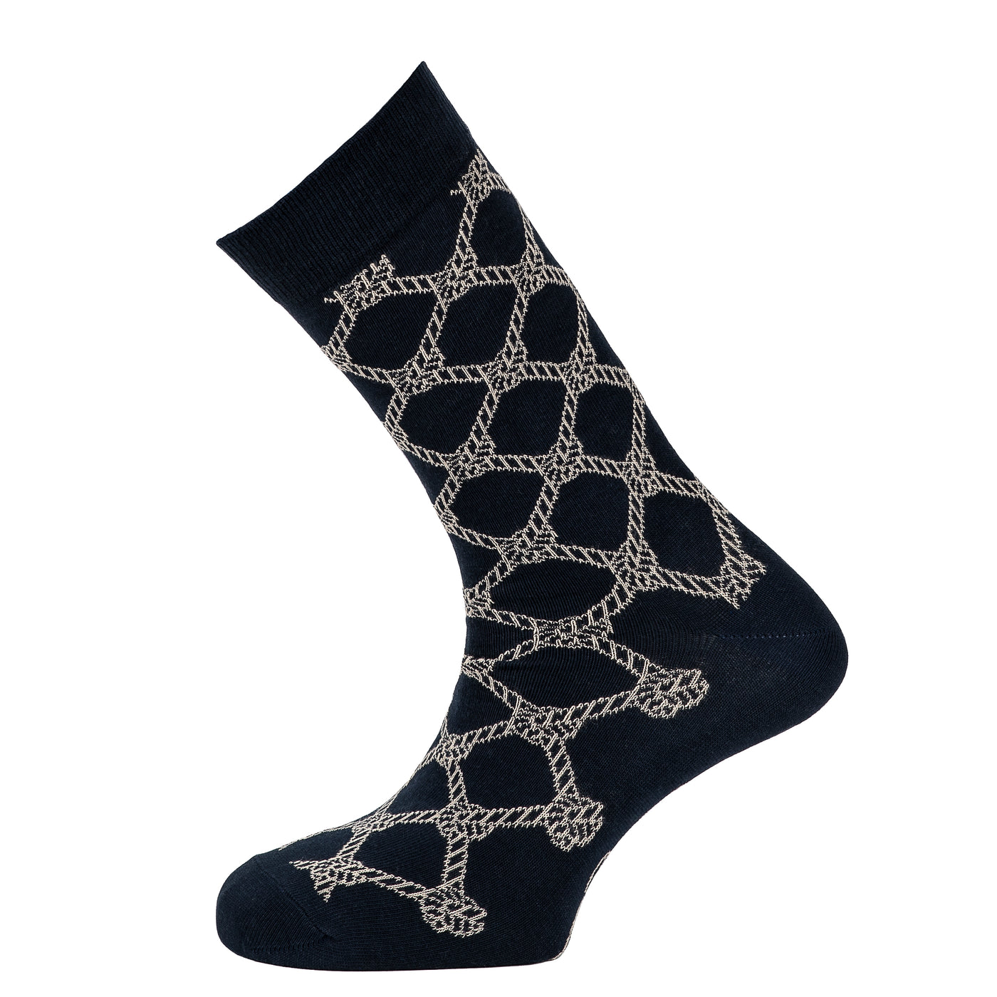 Ropes - men's socks - navy cotton