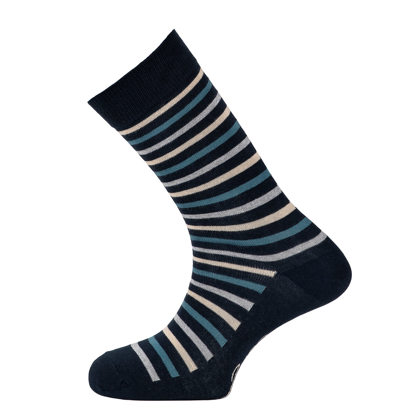 Multi-stripe - men's socks - navy cotton
