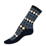 Les Losanges - chaussettes femme - coton marine