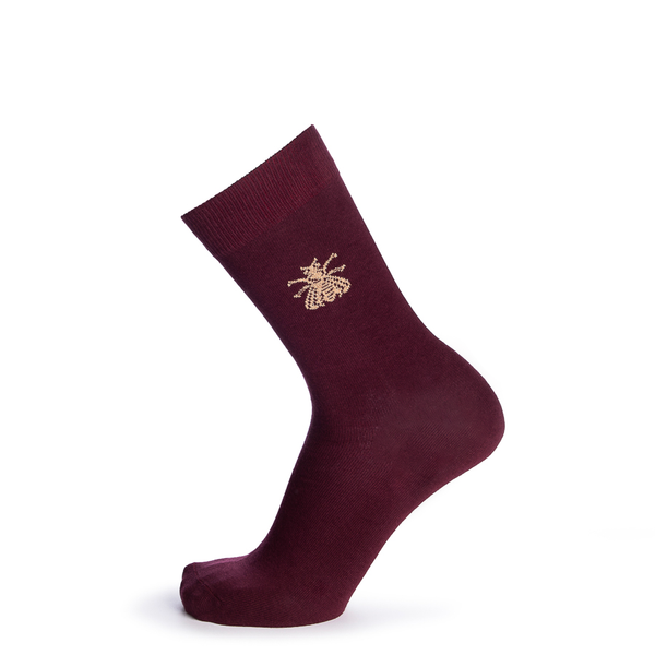 Burgundy and gold bee pattern socks - Napoléon Collection • Maison ...