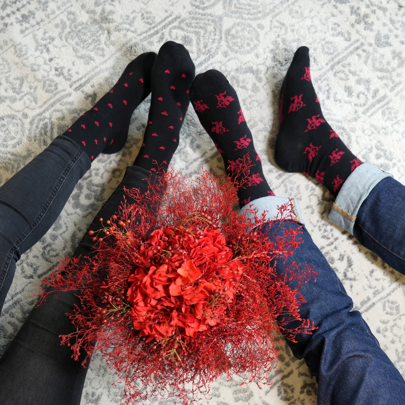 Coffret Saint Valentin - 2 paires de chaussettes mixtes
