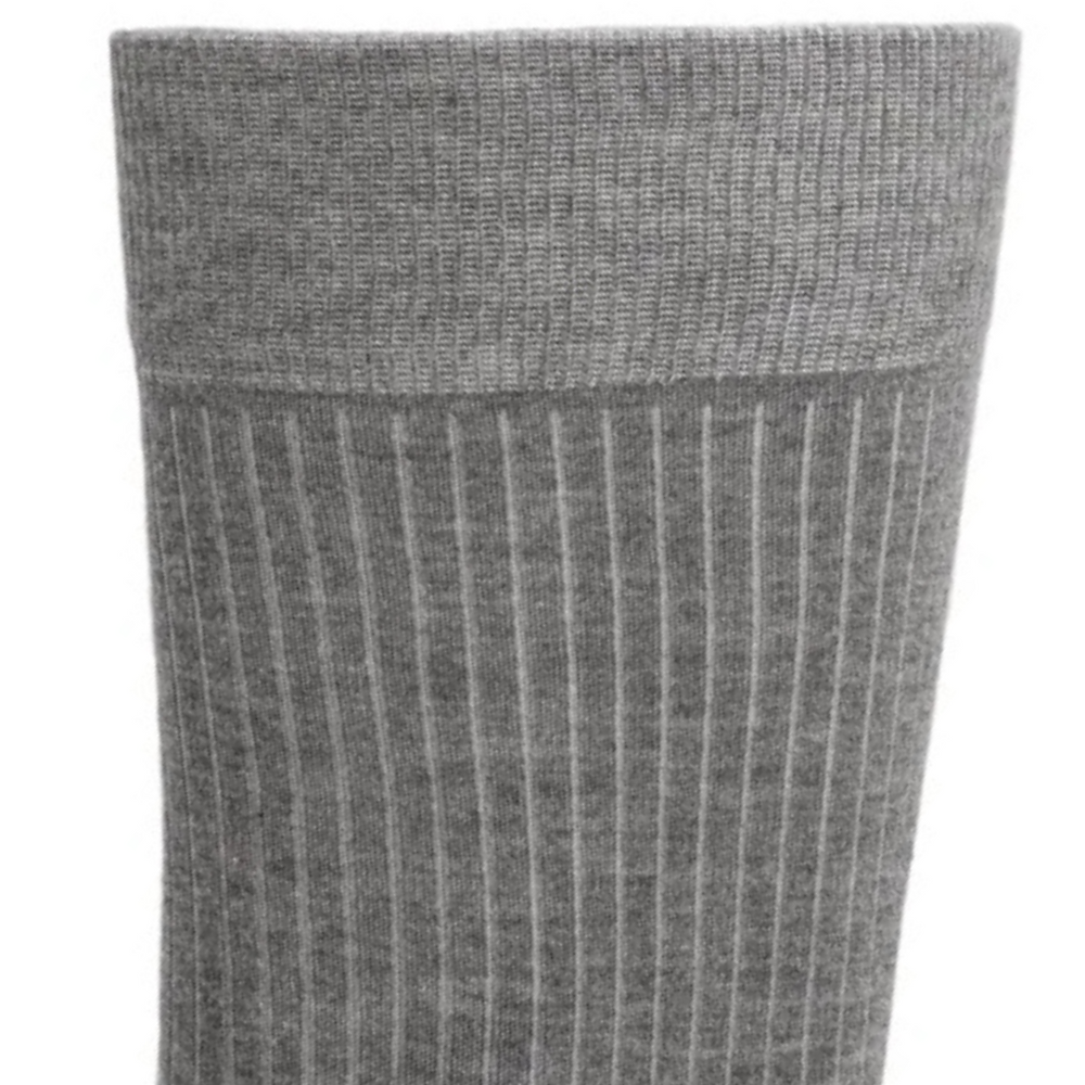 Fine ribbed - men's socks - light gray cotton