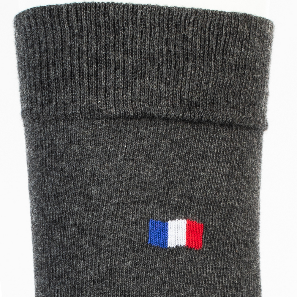 Les Drapeaux - chaussettes homme - coton gris