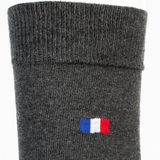 Les Drapeaux - chaussettes homme - coton gris