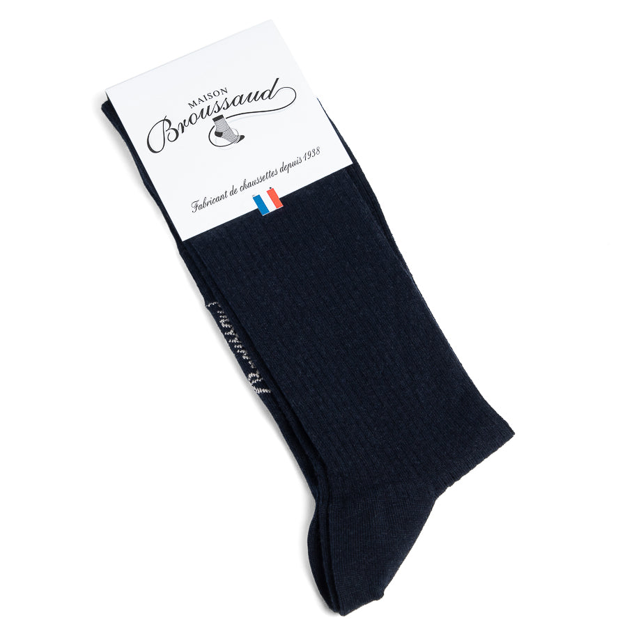 Chaussettes Longues Mi-bas Homme 100% Coton Fil D'Écosse - Montantes Sous Le Genou, Fabriquées En Italie