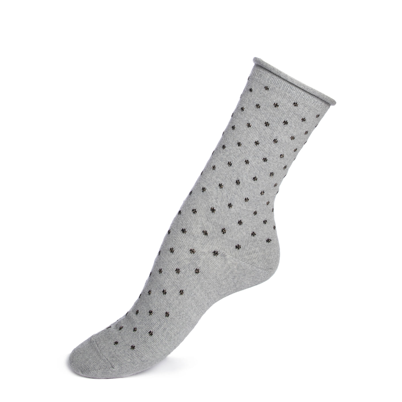 Polka dot socks with rolled edge